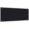 Black Kitchen Backsplash 100x40 Cm Tempered Glass