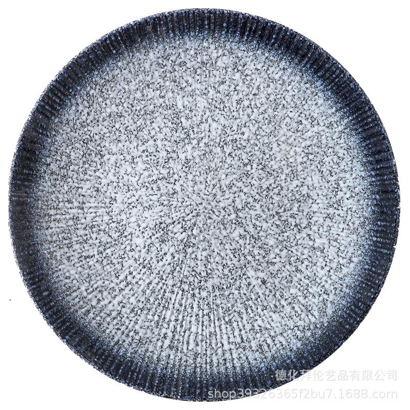 Japanese Ceramic Striped Plate Creative Steak Plate Spaghetti Plate Retro Sushi Plate Restaurant Commercial Plate