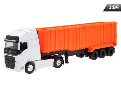 Modell 1:64, VOLVO FH, weißer Traktor, oranger Kipper