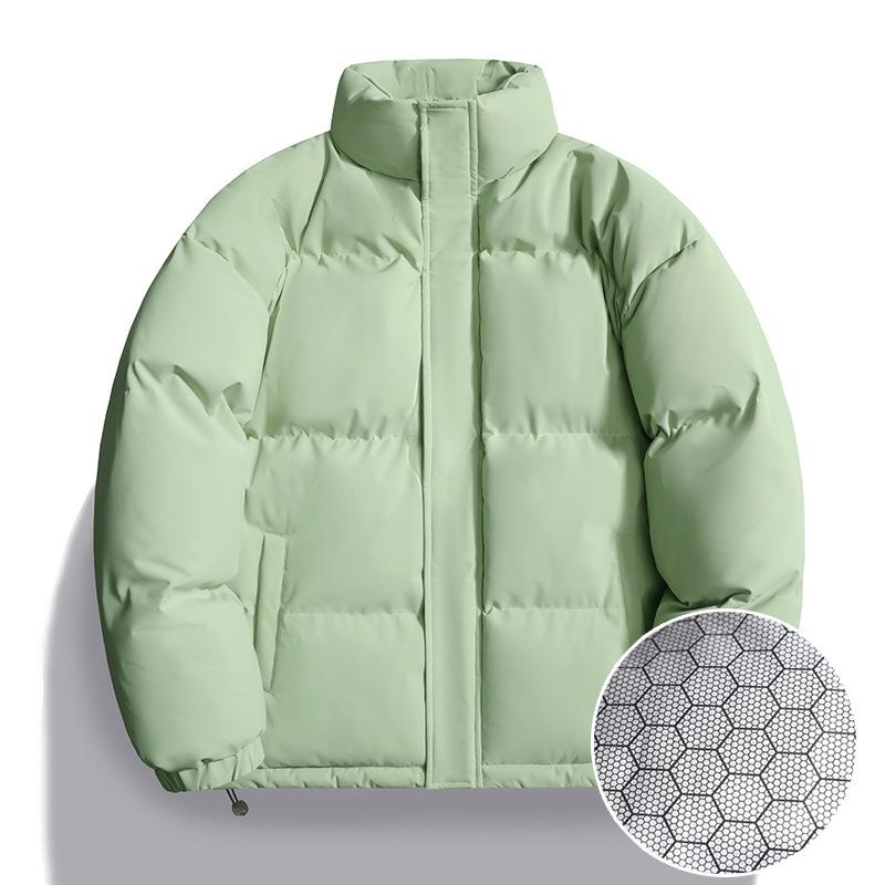 Men's stand-up collar graphene cotton coat men's loose casual trendy solid color versatile winter warm jacket for men