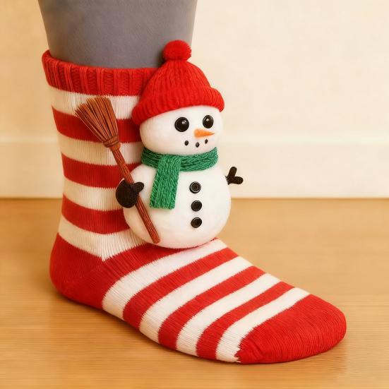 3D Strick Weihnachtsstrümpfe für Frauen Mädchen Neuheit 3D Weihnachtsmann Schneemann Rentier Weihnachten Boden Teppich Socken für Winter Feiertag Party Deko
