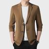Men's Autumn 2023 Casual Suit: Trendy Large-Size Flat Lapel Solid Color Jacket