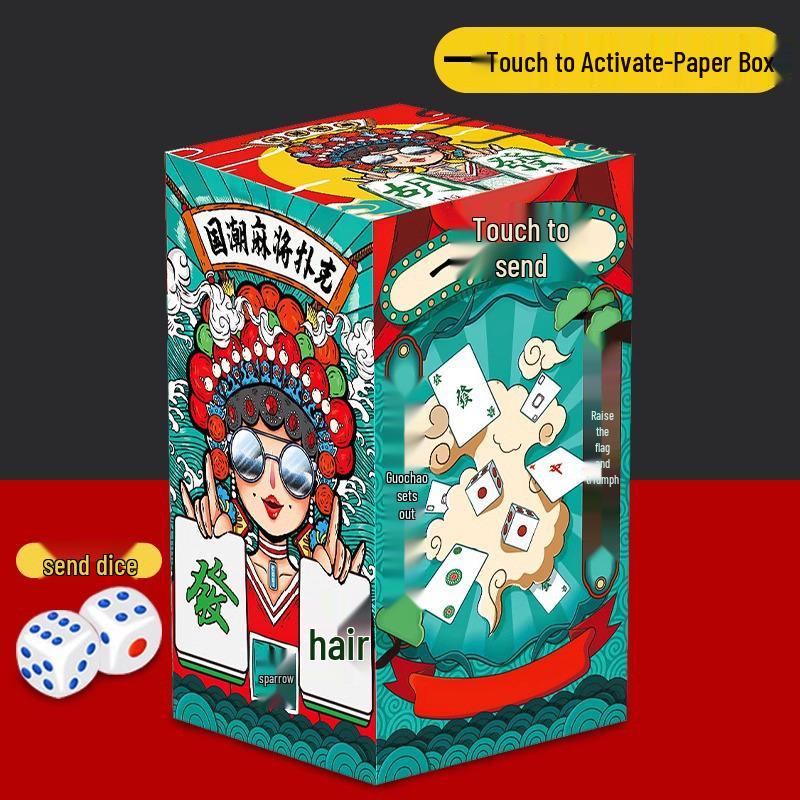 Wodoodporne karty do gry Mini Mahjong: Zestaw 144 kartek papierowych, odpornych na zużycie i składanie, niełamliwych, przenośnych.