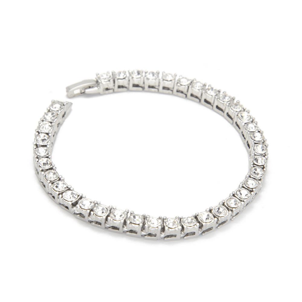 

Хип-хоп украшения, полностью усыпанные стразами, теннисная цепочка 5 мм, ряд браслетов, мужские трендовые украшения 5mm*7inch