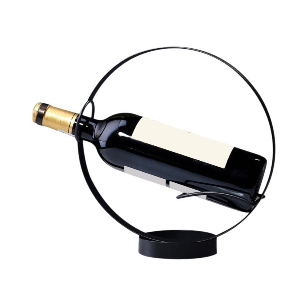 Single Red Wine Rack Freestanding Red Wine Display Rack Modern Iron Round Wine Rack  for Home чёрный
