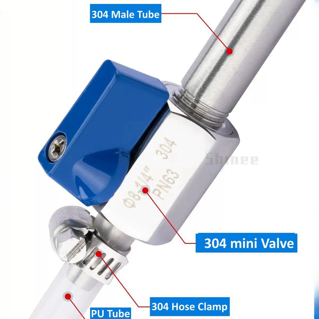 1/8" 1/4" 3/8" 1/2" 3/4" Threaded Mini SS304 Ball Valve BSP Male To Female Air Compressor Water Gas Oil Shut Off Valve 8 10 12mm