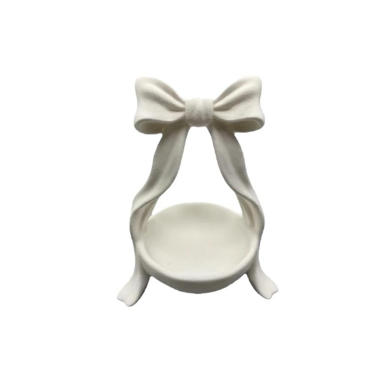 [HF]Hot 1Pc White Bow-Shaped Storage Tray, 3D Printed Bow-Shaped Jewelry Storage Tray, Home Decoration Girly Style Storage Box