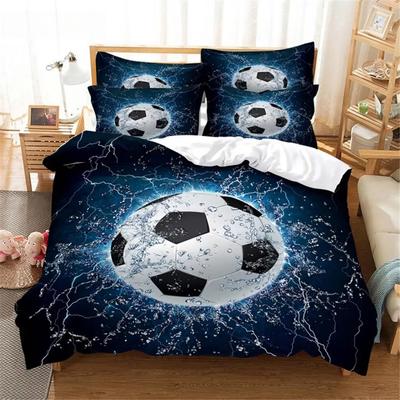Juego de Ropa de Cama de Fútbol 3D Cama Queen Funda Nórdica Juego de Fundas de Cama Juego de Ropa de Cama Cubre Cama de Algodón Cubre Cama de Dormitorio Queen Juego de Cama Ropa de Cama