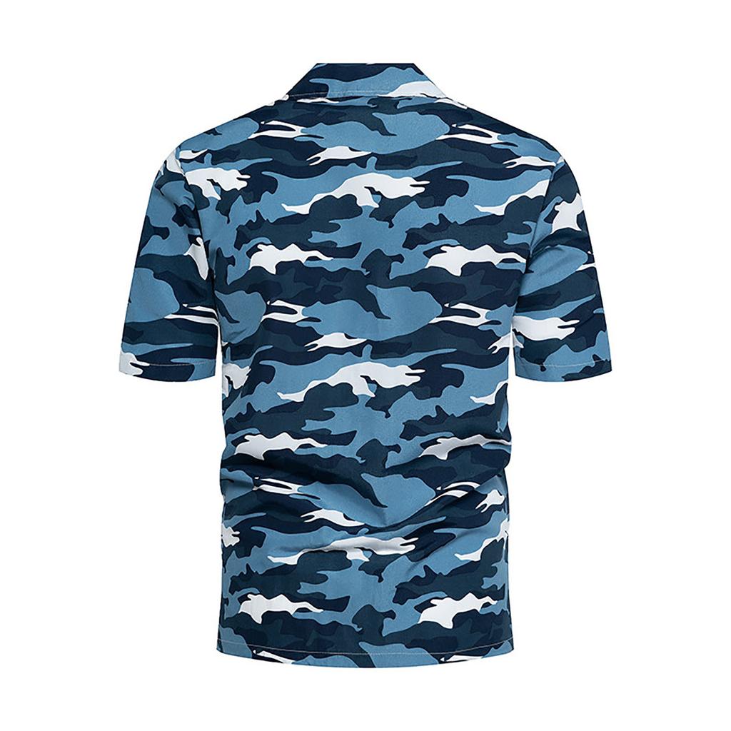 Chemises hawaïennes florales pour hommes Chemises de plage boutonnées à manches courtes