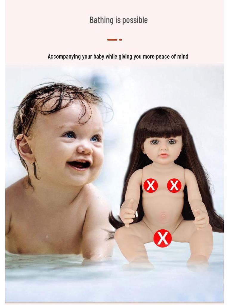 Cross-Border Soft Vinyl Reborn Baby Doll - Pinchable, Cute Companion Toy for Kids.