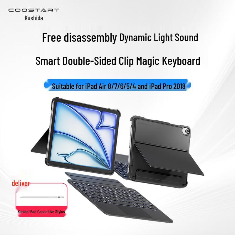 Магнитный чехол-клавиатура Custer Bluetooth для iPad 11 дюймов Black