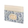 Dior 30 Montaigne Freesia Classic Logo Cotton And Calfskin Card Holder Women Card Holder Blue S2152UDFF-M925