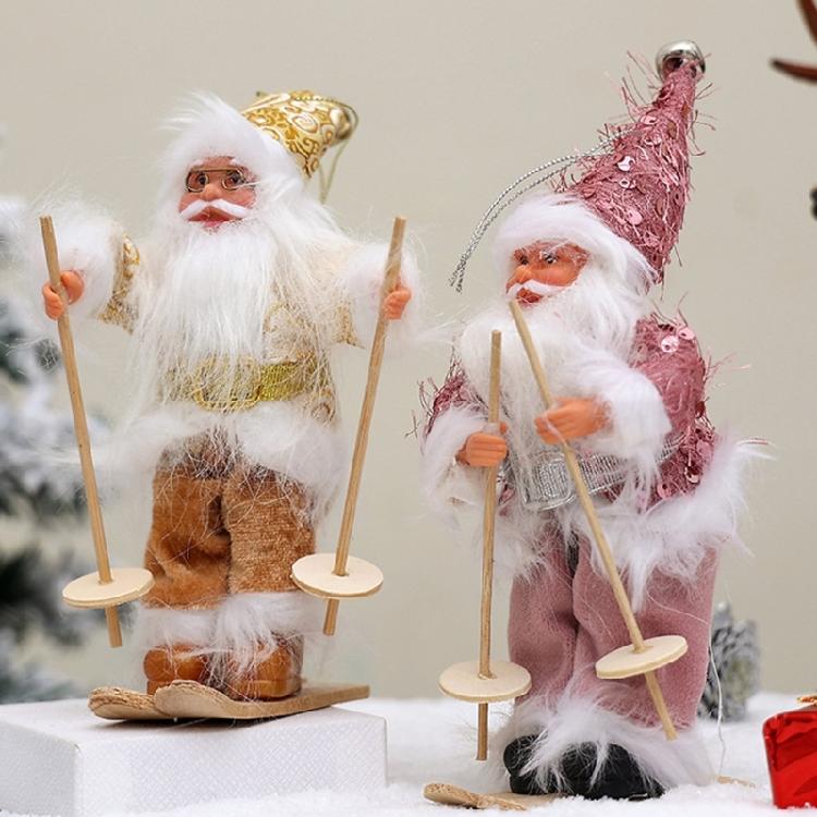 Enchanting Santa Skiing Display Portable Santa Skier Doll Festival Hanging Decorations for Celebration