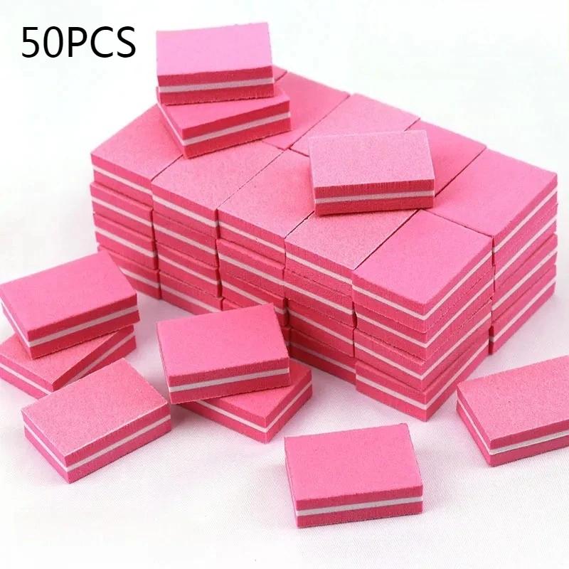 10-100PCS Double-sided Mini Nail File Blocks Colorful Sponge Nail Polish Sanding Buffer Strips Polishing Manicure Nail Art Tools