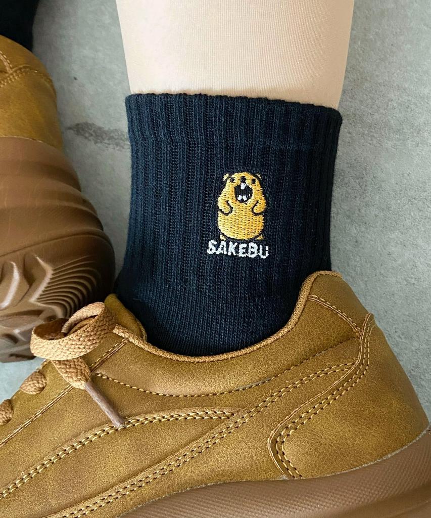 WEGO Motif Logo Embroidered Ankle Pile School Sizes Pattern 2 Socks, One-Point Socks, Women's, 23-25cm,