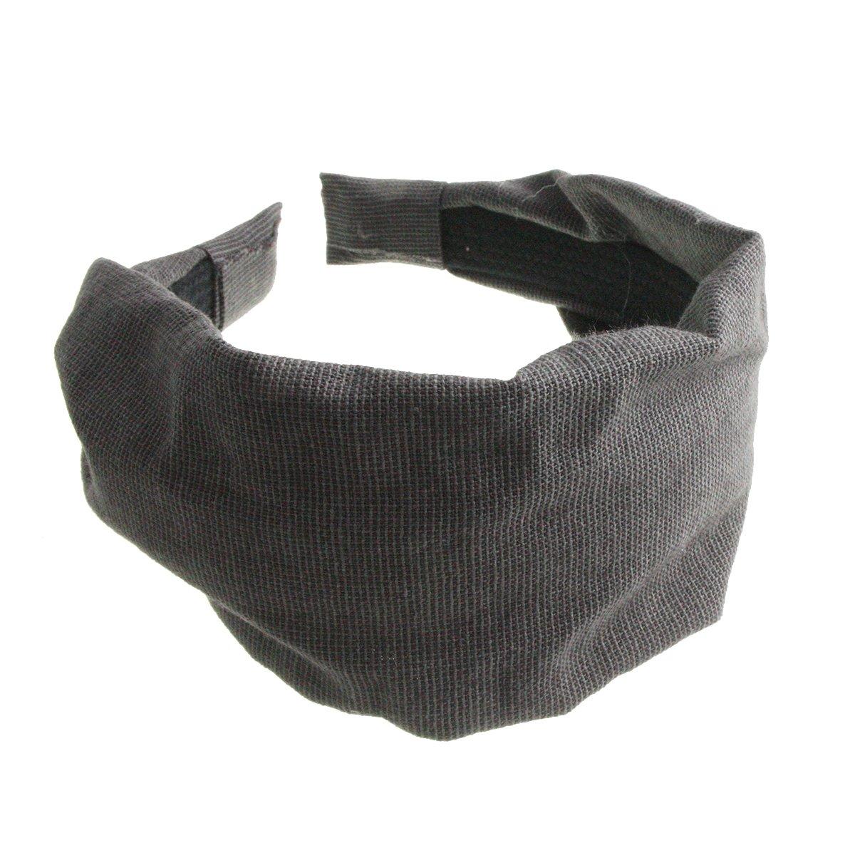 

VINGTAINE Широкая широкая повязка на голову в стиле тюрбана серого цвета, Простая, Натуральная, Аксессуар, HK-190-GY-