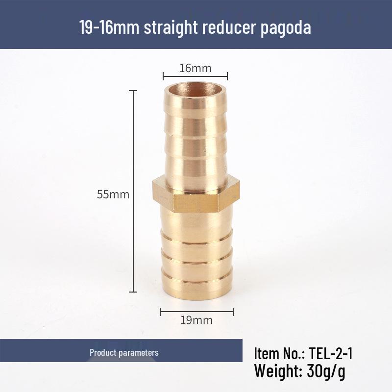 Brass Reducing Pagoda Plug for Hose Fitting - Converts 4mm To 19mm Diameters
