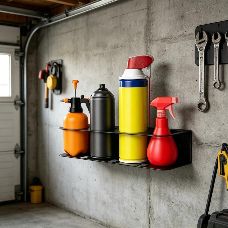 QX2E Simple Install Garage Wall Mounted Holder For Bottles Garden Tools Supplies