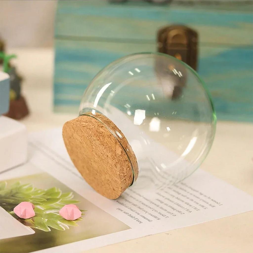1pc-Log Base Glass Dome Vase Home Decoration Creative Transparent Cover DIY Friend Favor Gift Wedding Prop