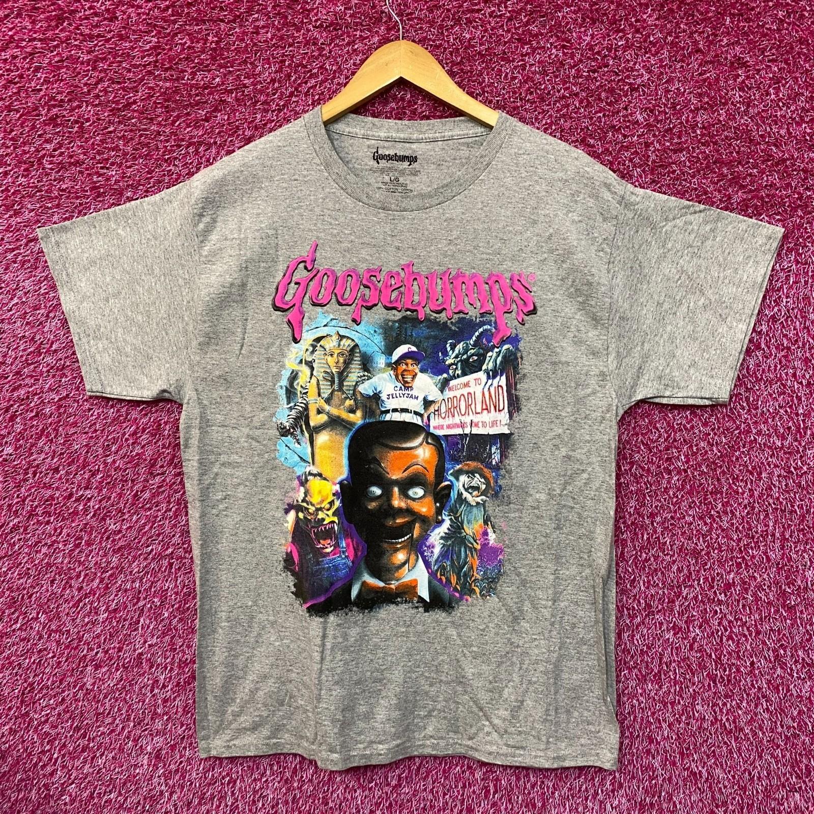 Goosebumps RL Stine Horror Series Cover Art Collage Tee L S