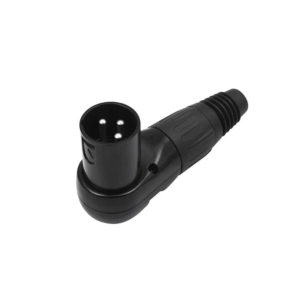 3Pin Male Female Micphone Plug Audio Cable Connector Right Angle 90 Degree Audio Wire Connector for DIY XLR Audio Cable