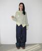 RONRON Mini Pocket Hooded Knit Cardigan Yellow Stripe
