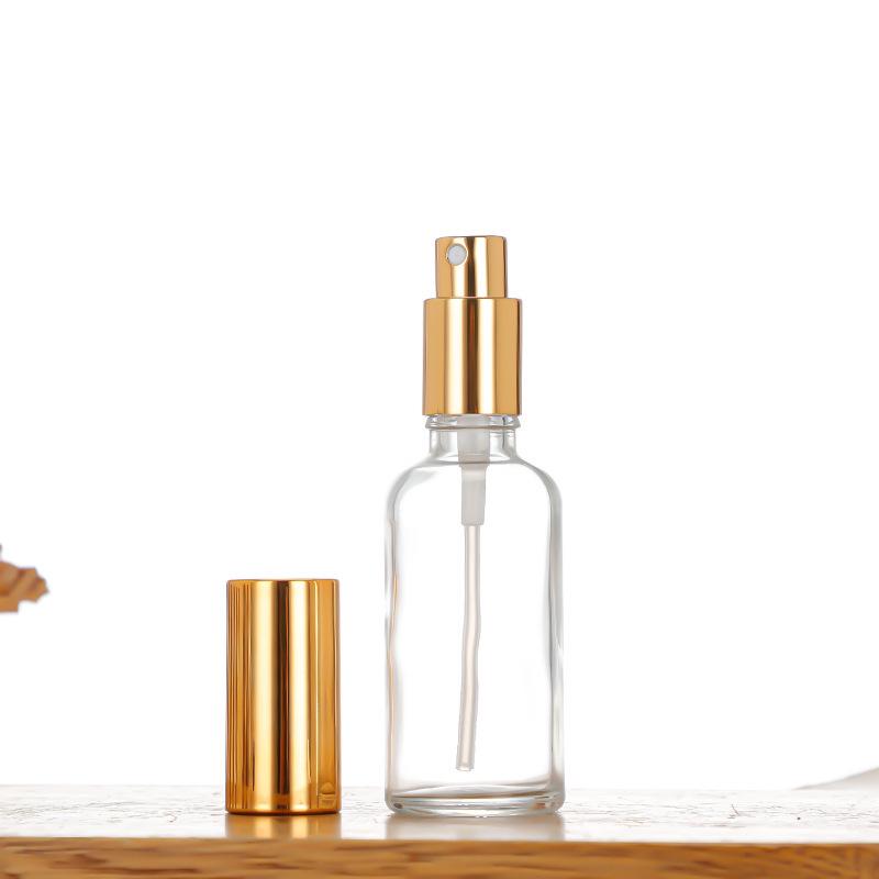 Transparent 30ml Glass Essential Oil Bottle with Frosted Rubber Dropper - Travel-Size Cosmetic Sample Container