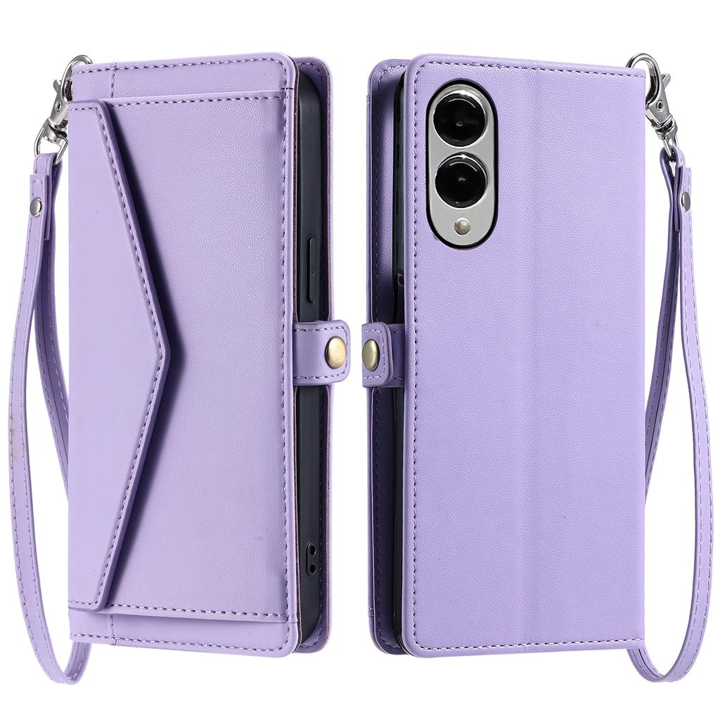 For Samsung Galaxy S25 Edge Leather Case with Wrist Strap Wallet Stand Phone Cover