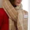 TATIANA Snug Checked Wool Blended Muffler MF8108 Beige