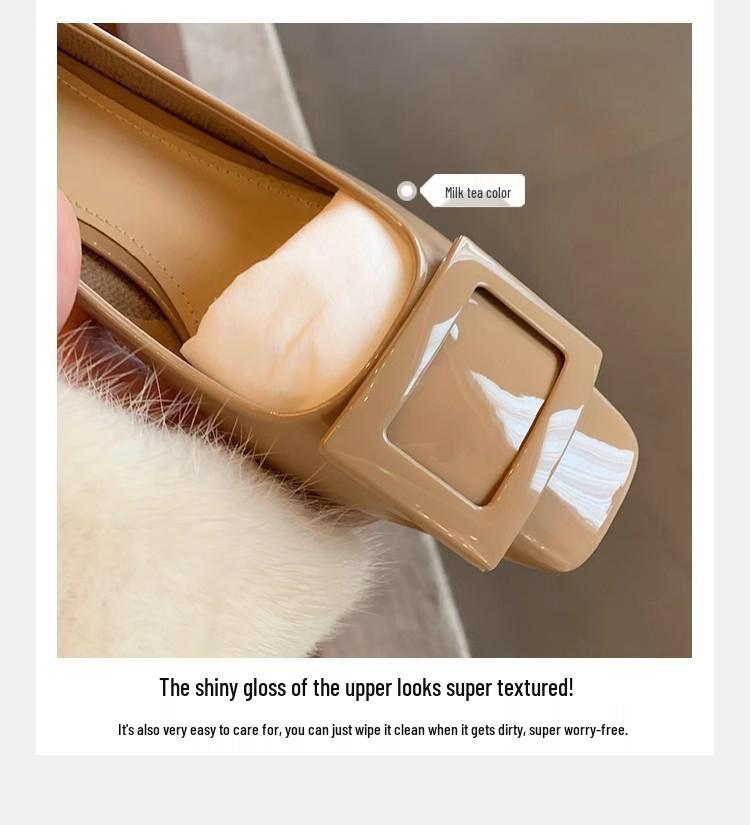 Grape Mom Studiolee~ Elegant Chunky Heel Square Toe Shoes for Spring