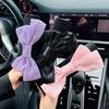 2Pcs Pearl Gloss Ribbon Bow Ladies Safety Belt Cover, Shiny Cute Seat Belt Shoulder Pad, Auto Parts Shoulder Cover