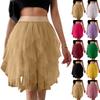 Jupe Filet Colorée Mode Femme Taille Haute Jupe Bouffante Ligne A Jupe Gâteau Jupe de Ballet Mignonne Demi-jupe