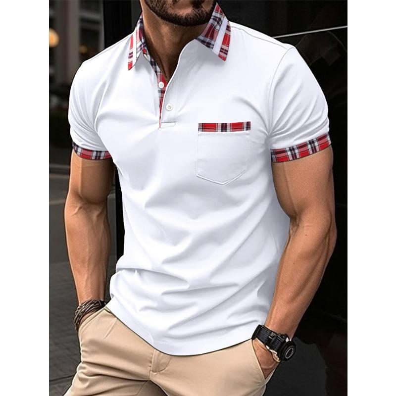 Summer Men's Button-pocket Henry Collar Sports Polo Shirt