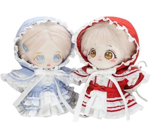 AXLUCE Plush Clothes - 20cm Lolita Hooded Cape Doll (Red)