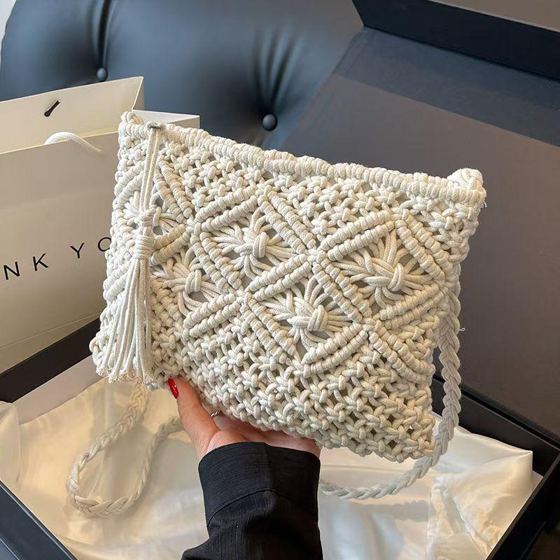 

2026 Handmade Ancient Style Women s Crochet Rope Bag - Mori Girl Casual