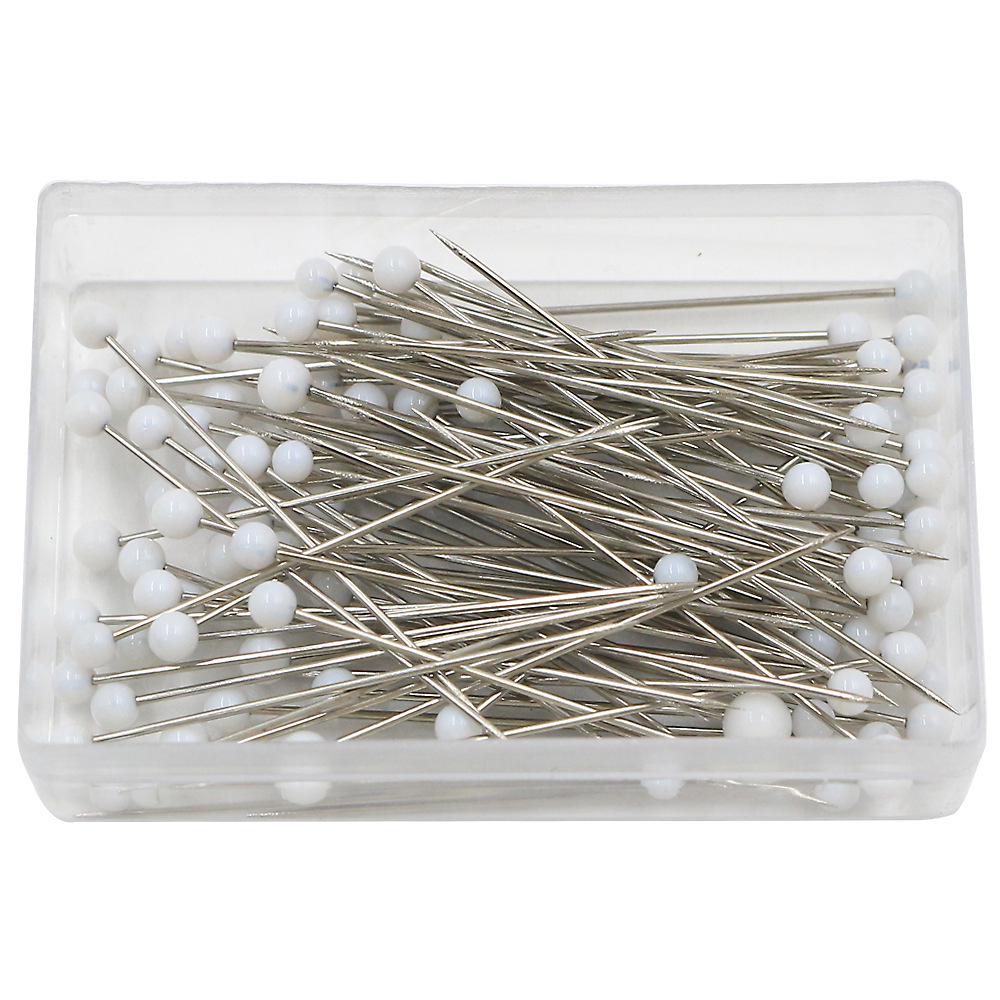 100-Piece Set: 38mm Glass Head Pins in 10 Colors for Sewing and Quilting
