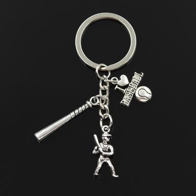 I Love Baseball Bat Baseball Hat Glove Pendants Diy Handmade Men Keychain Key Rings Jewelry Souvenir For Gift