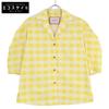 BAGUTTA Check Pattern Short Sleeve Shirt Tops XS yellowUsed