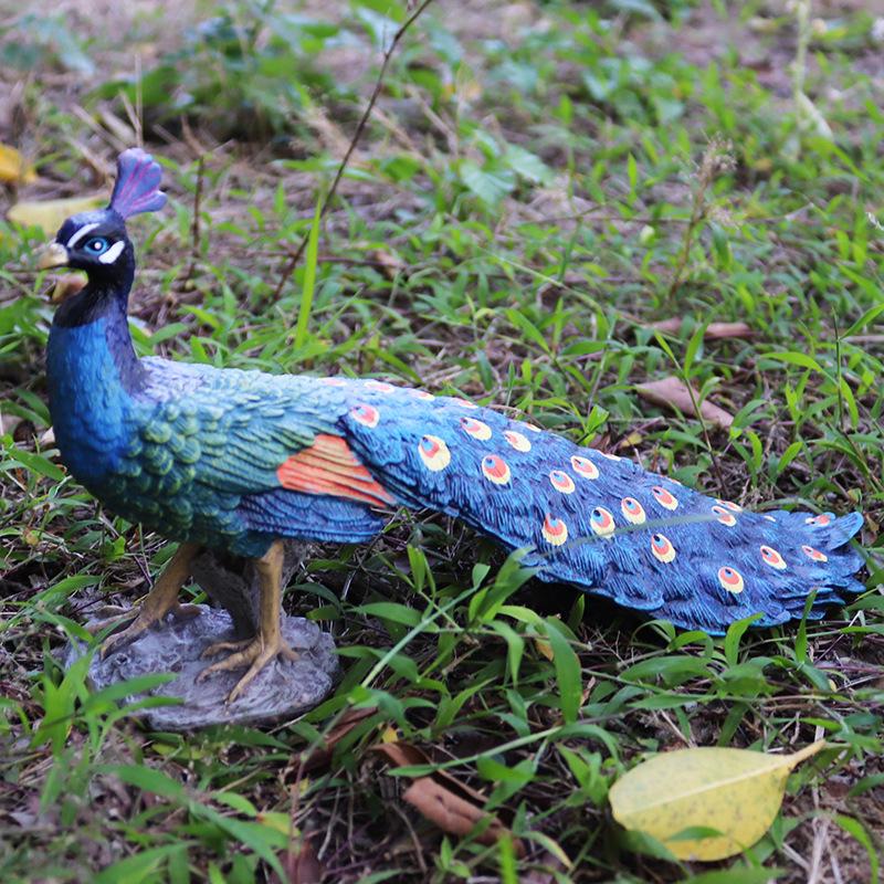 Early Education Animal Models: Blue and Green Peacock - Cognitive Gifts and Decorative Ornaments