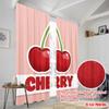 2pcs 2D Flat Printing Curtains Cute Cherries Red Fruit Polyester Without Electricity Holiday Decorations for Festive Portraits
