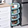 Storage Basket Multifunctional High Capacity Stackable Hollow-out Fruit Vegetable Organizer for Kitchen