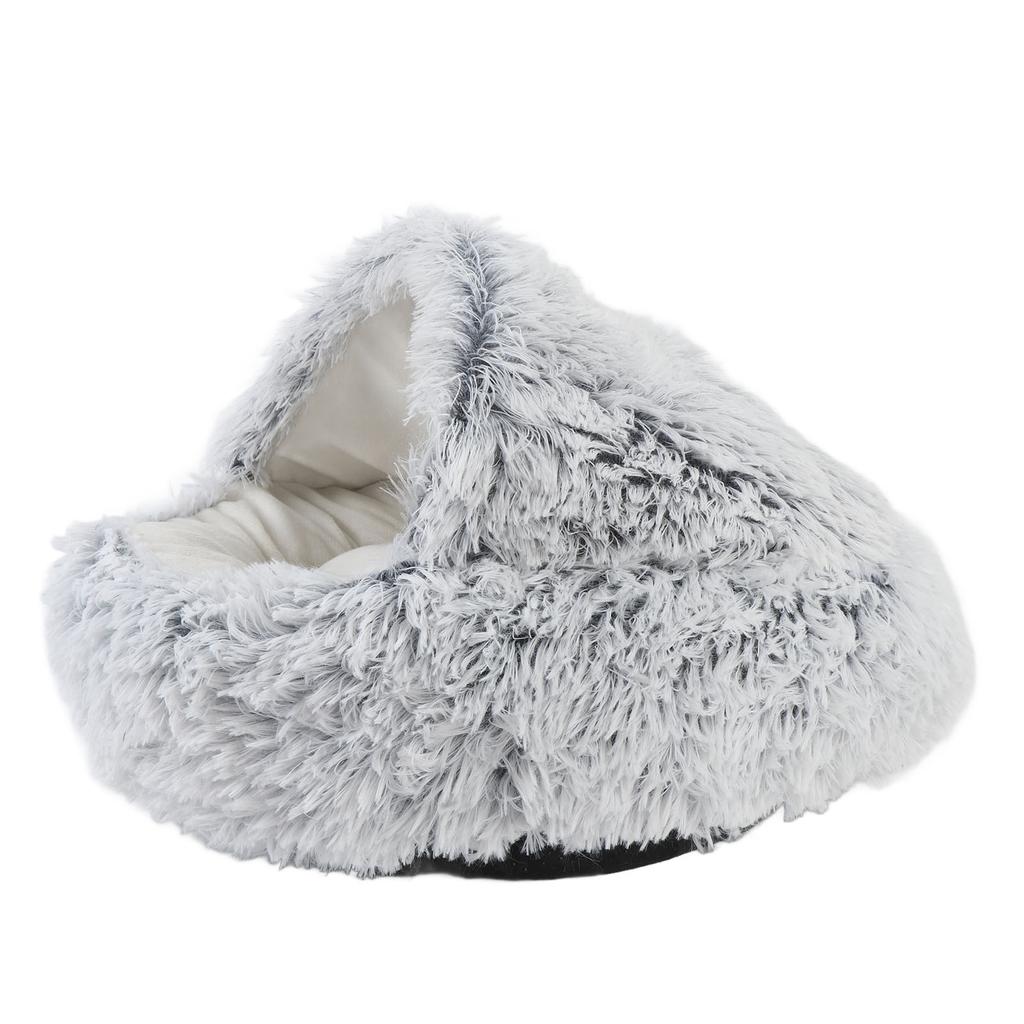 Katzenhöhlenbett Weich Gemütlich Halbgeschlossen Erhöhte Sicherheit Abnehmbares Rundes Katzenhundeberuhigungsbett für Zuhause