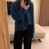 Knitted Loose Knit Sweater Pullover V-neck for Autumn and Winter for Women