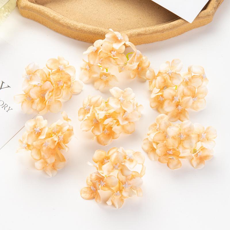 Simulation Hydrangea Shooting Prop Head DIY Handmade Hydrangea Wedding Lead Hydrangea Flower Wall Single Small Hydrangea Fake Flower Decoration