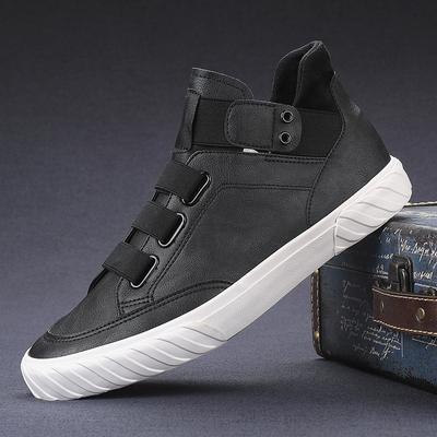 Fashion Spring Autumn Men Sneakers Men's High Top Leather Shoes Slip On Ankle Boots for Men Fashion All-match Comfortable Vulcanize Shoe