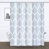 Aegean Blue Geometric Shower Curtain,Waterproof Polyester,Quick-Drying,Fabric Shower Curtains Set For Bathroom,Durable Washable