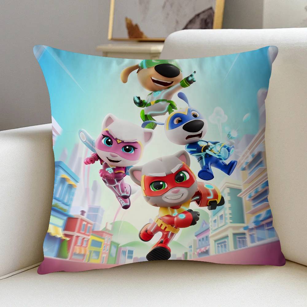 Talking Tom And Friends Maple Design Cushion Cover Happy Autumn Harvest Decor Holiday Decorati Pillow Cover
