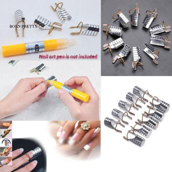 5Pcs Women Reusable Nails Ornaments Aluminum UV Gel Acrylic Tips Nail Art Extension Guide Forms