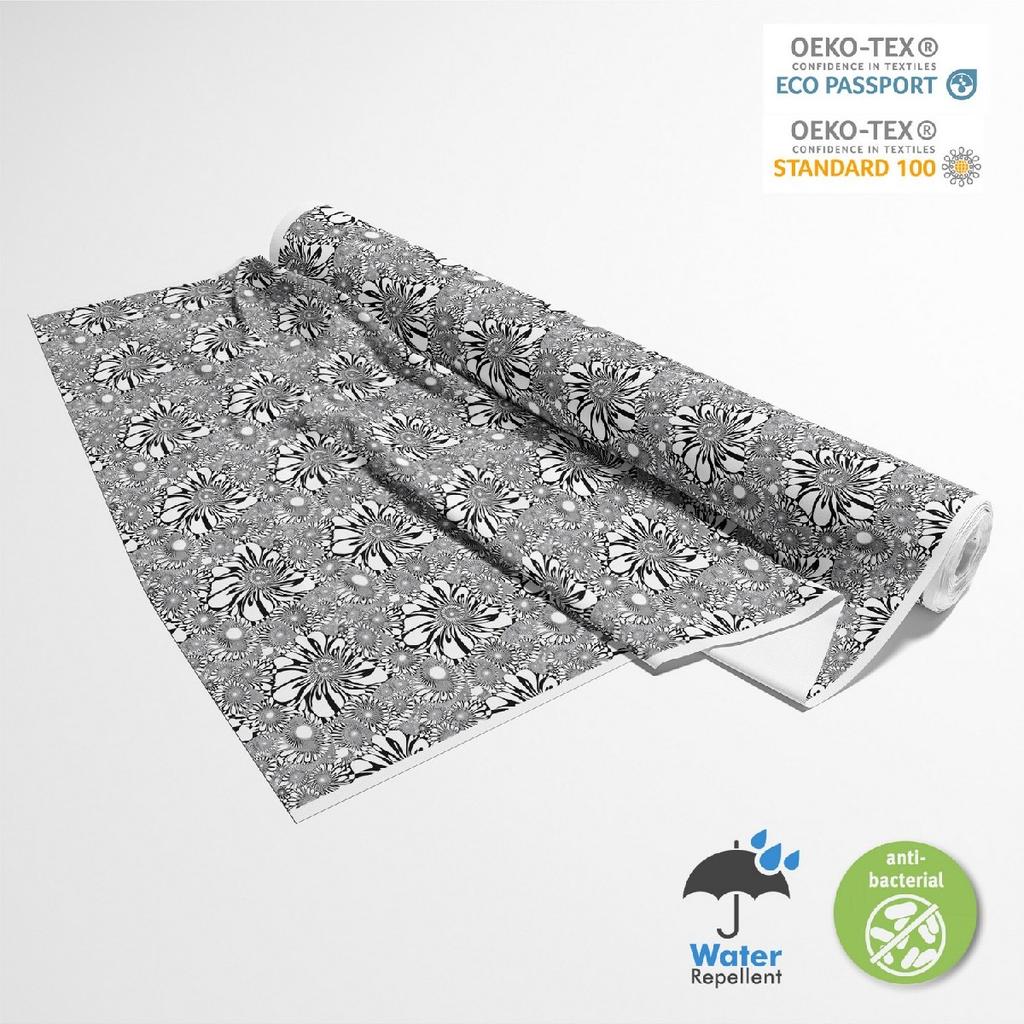 Outdoor Decorative Fabrics Oxford - Black and White Motif | Dx18092