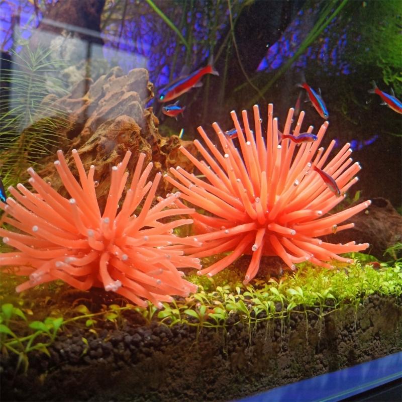 Aquarium Accessories Soft TPR Urchin Decoration Fishtanks Underwater Ornament Landscaping Safety Plant Decors 6Pieces